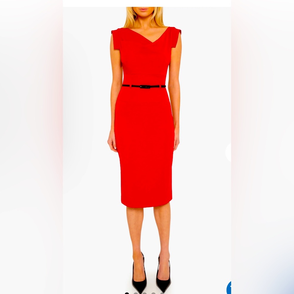 Elegant Red Sleeveless Dress- Black Halo Jackie O